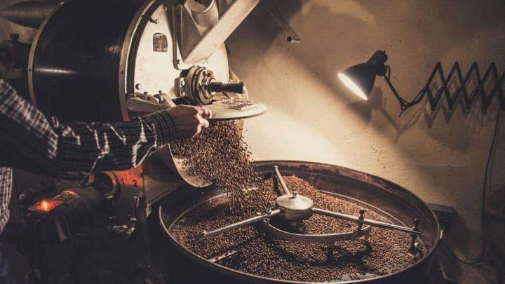Coffee is being processed.