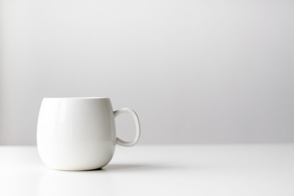 a white ceramic mug