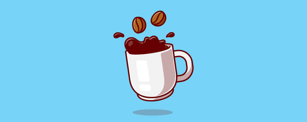 Coffee mug with a coffee bean