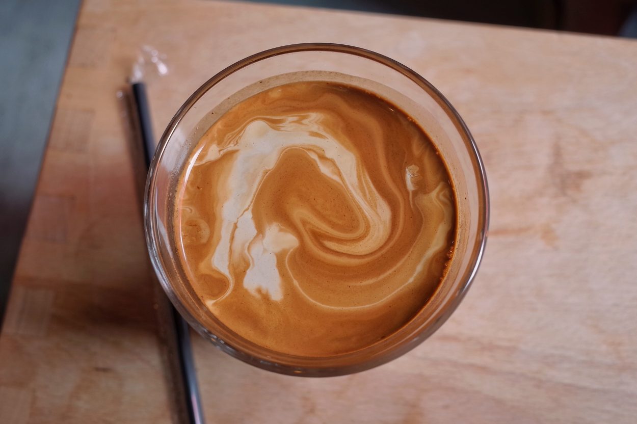 above view of a latte
