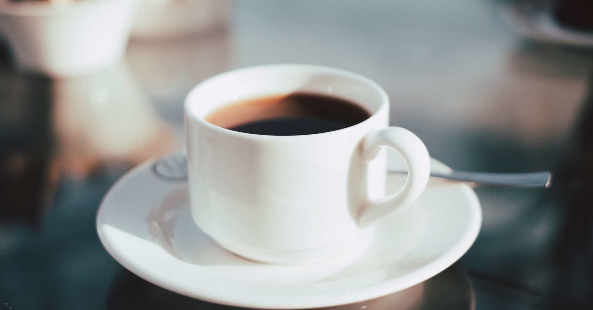coffee in a white ceramic cup