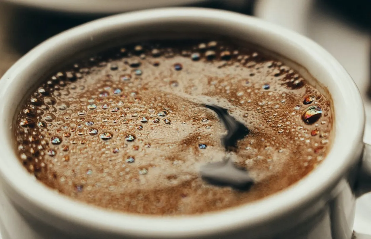 a close up photo of coffee