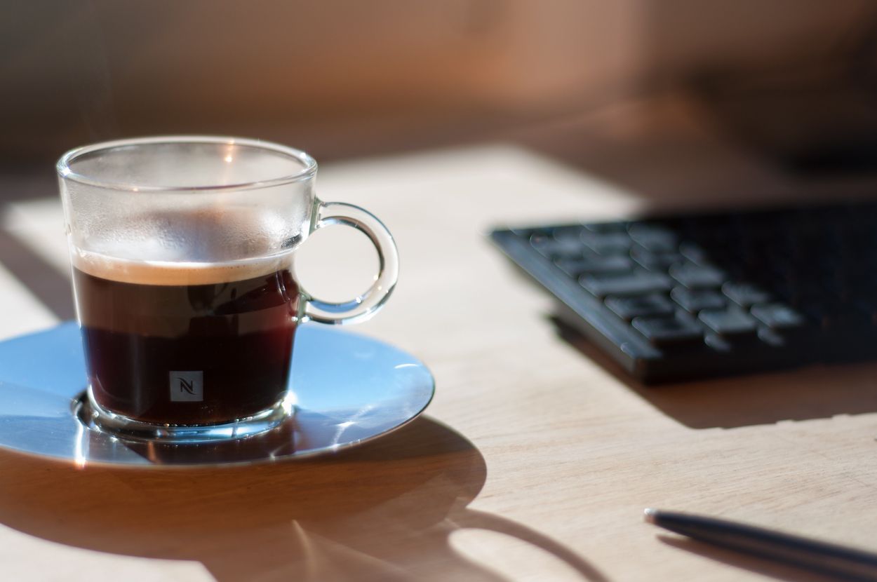 coffee in a nespresso mug
