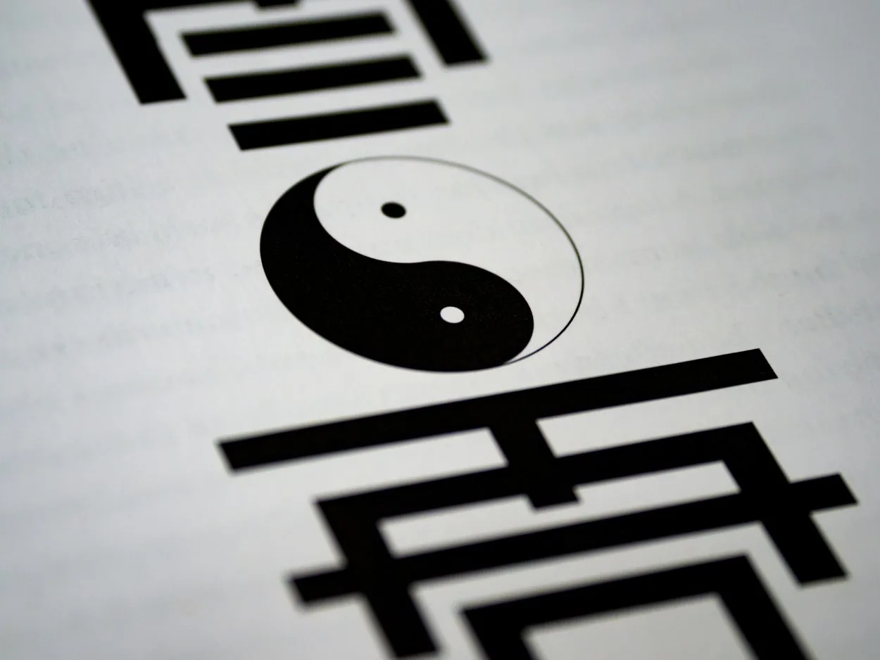 a yin yang symbol on paper