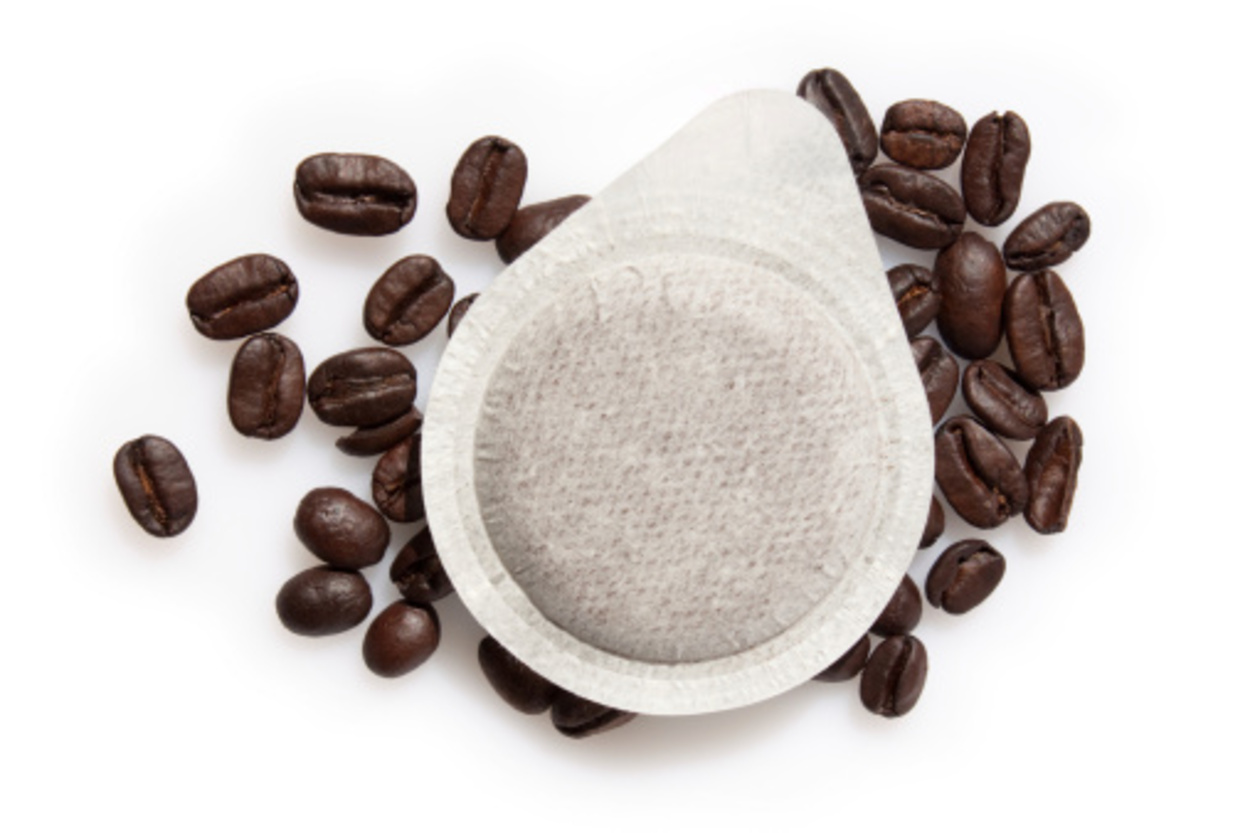 Coffee pod with coffee beans