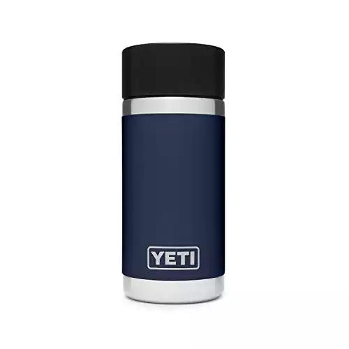 YETI Rambler 12 oz Bottle, Stainless Steel, Vacuum Insulated, with Hot Shot Cap, Navy